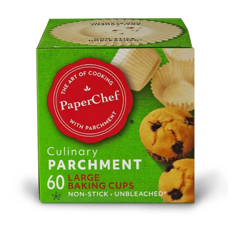 PaperChef Natural Release Coated Parchment Baking Cups (60-Cups Large) - Image 1